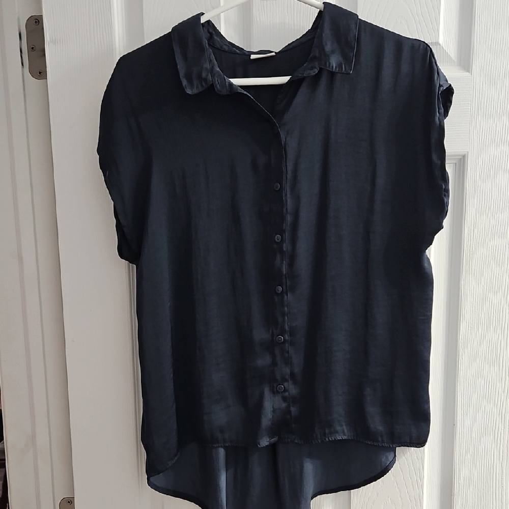Navy Jacqueline de Yong Button-down Women's Top